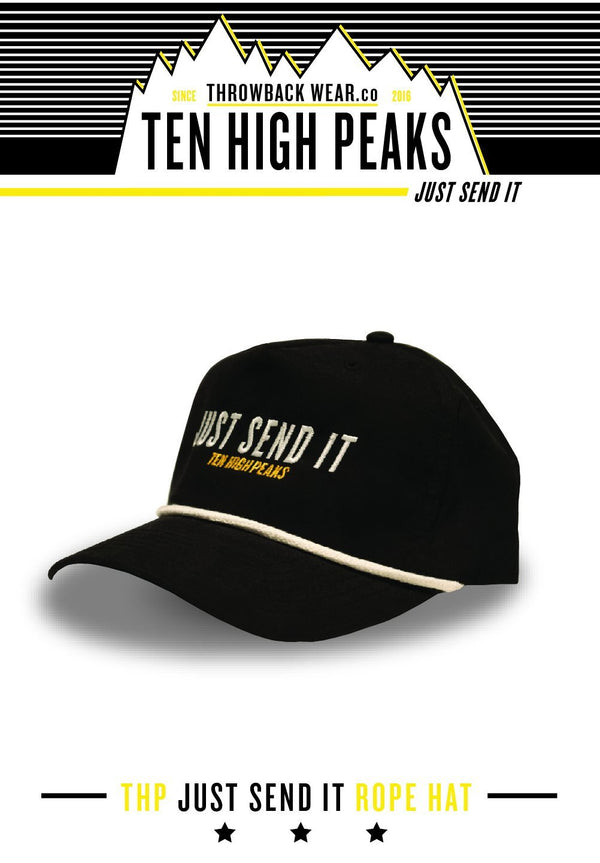 Ten High Peaks Just Send It Rope Snapback Hat Rope Hat Throwback Wear 