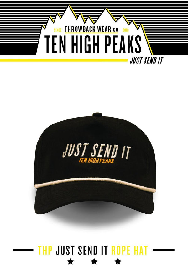 Ten High Peaks Just Send It Rope Snapback Hat Rope Hat Throwback Wear 